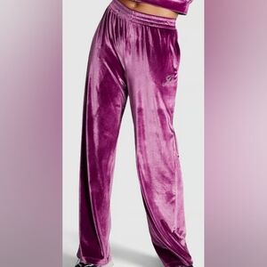XL XXL 💜VS PINK Velvet Bling Logo Wide Leg Pants